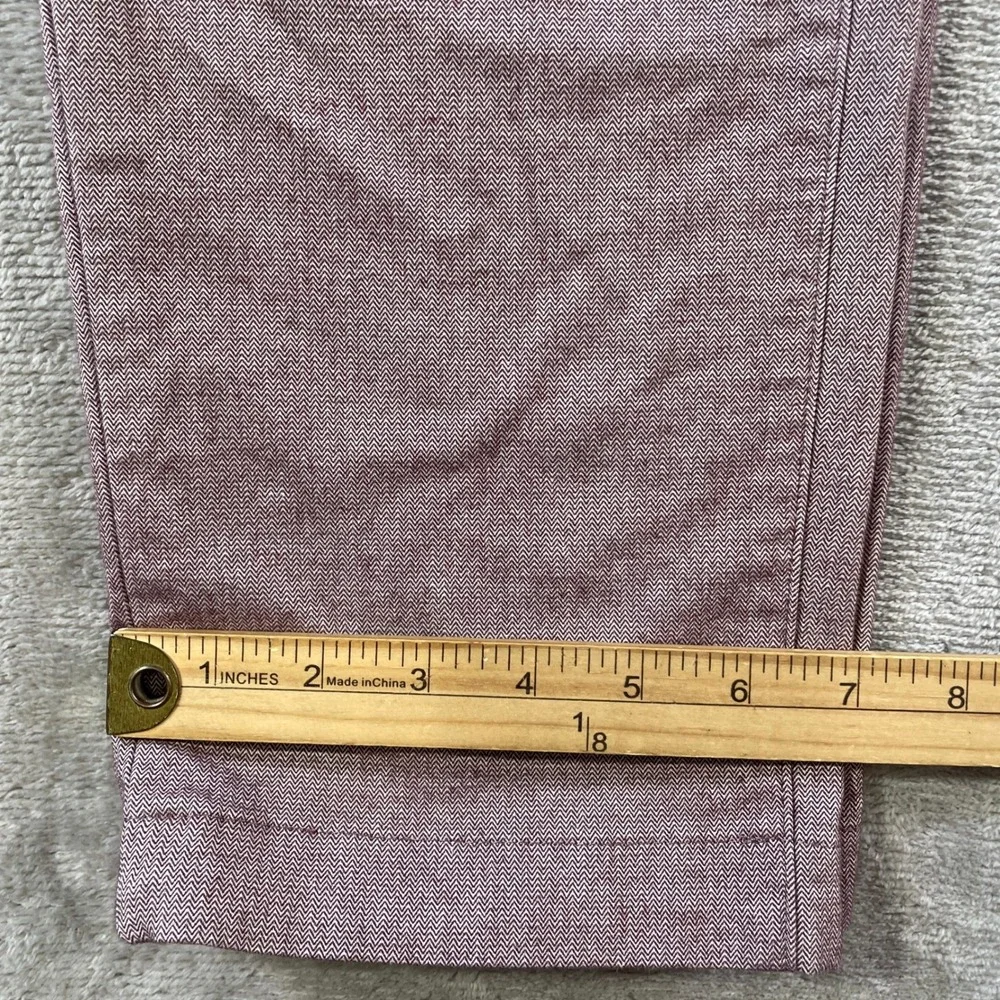 Ted Baker Pants Mens 34R Burgundy Slub Stretch Office Preppy Minimalist Casual